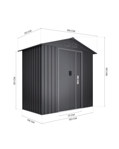 Caseta metal Visby dark 2.57 m2 Hoggar | Sumiteca