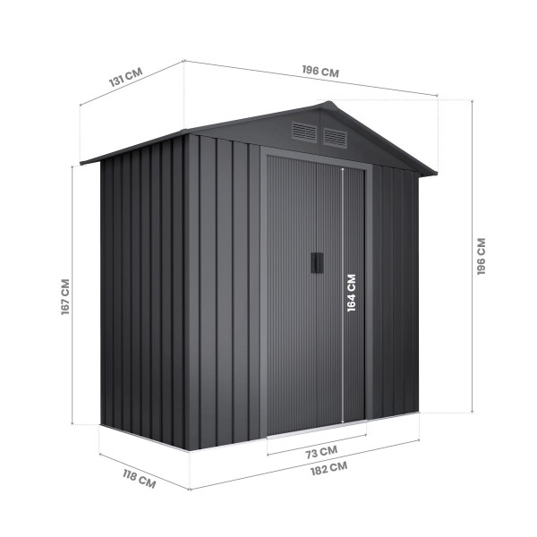 Caseta metal Visby dark 2.57 m2 Hoggar | Sumiteca