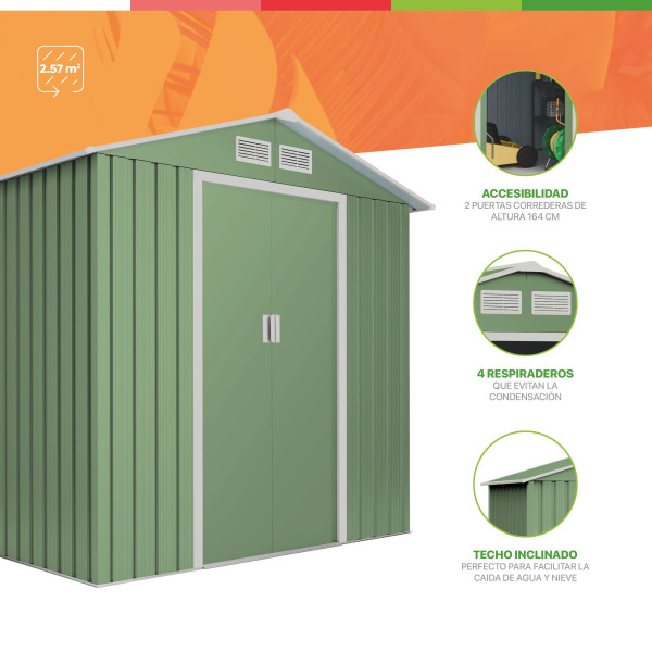Caseta metal Visby mint 2.57 m2 Hoggar | Sumiteca