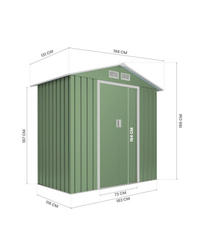 Caseta metal Visby mint 2.57 m2 Hoggar | Sumiteca