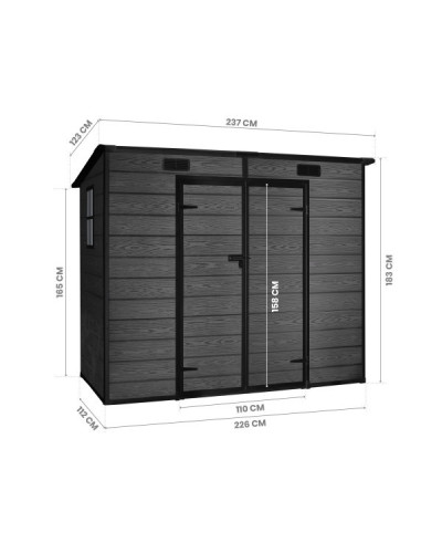 Caseta resina black 2,9 m2 flat Hoggar | Sumiteca