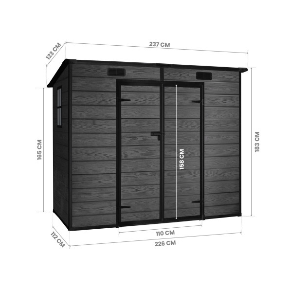 Caseta resina black 2,9 m2 flat Hoggar | Sumiteca