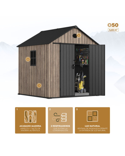 Caseta resina The Oak Collection 5 m2 o50 Hoggar | Sumiteca