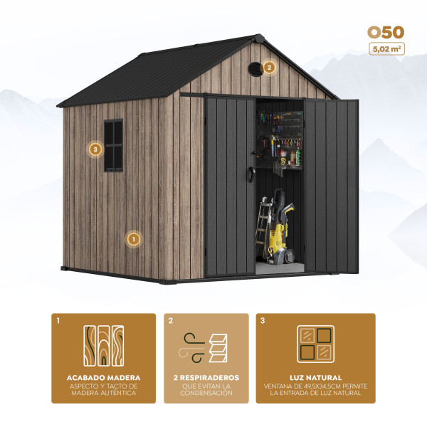 Caseta resina The Oak Collection 5 m2 o50 Hoggar | Sumiteca