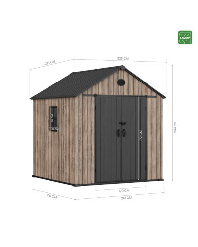 Caseta resina The Oak Collection 5 m2 o50 Hoggar | Sumiteca
