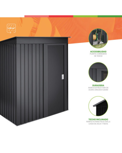 Armario metal Hede Dark 1,39 m2 antracita Hoggar | Sumiteca