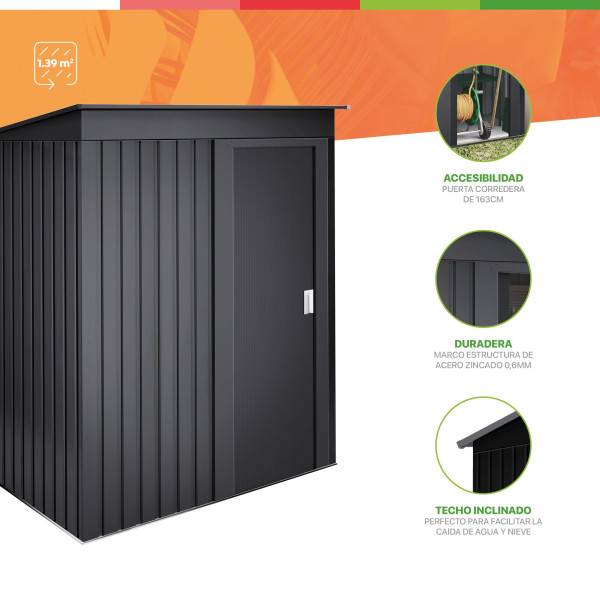 Armario metal Hede Dark 1,39 m2 antracita Hoggar | Sumiteca