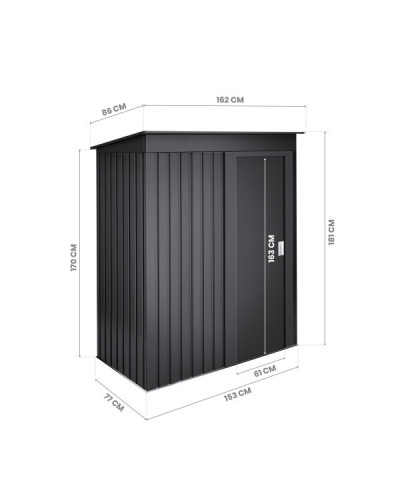Armario metal Hede Dark 1,39 m2 antracita Hoggar | Sumiteca