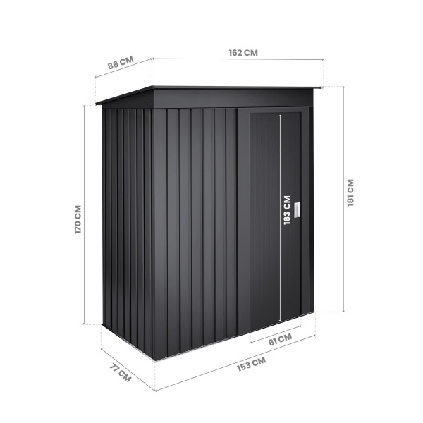 Armario metal Hede Dark 1,39 m2 antracita Hoggar | Sumiteca