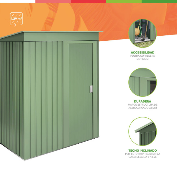 Armario metal Hede Mint 1,39 m2 verde Hoggar | Sumiteca
