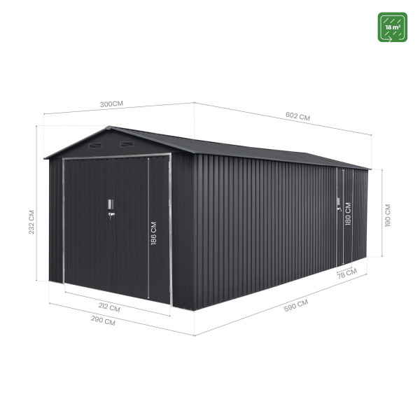 Garaje metal Tonsberg 18 m2 Hoggar | Sumiteca