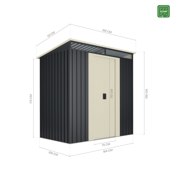 Caseta metal Hofn 2,3 m2 Hoggar | Sumiteca